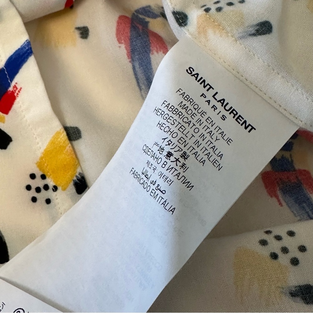 Men's $790 Saint Laurent Abstract Print Shirt - Picture 5 of 6